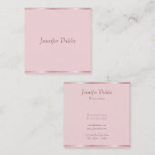 バラ金ゴールドエレガントハンドスクリプトテンプレートモダン スクエア名刺 (正面/裏面)