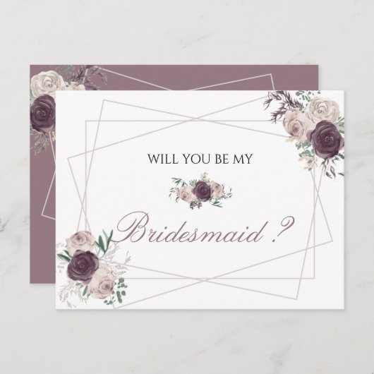 バラ金ゴールドエレガントフローラは私の花嫁 インビテーションポストカード (正面/裏面)