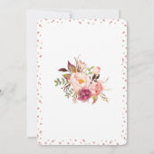 バラ金ゴールドエレガントフローラベビーシャワー招待状 招待状 (裏面)