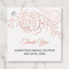 バラ金ゴールドエレガントブライダルシャワーありがとう フェイバータグ