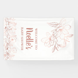 バラ金ゴールドエレガントマグノリア花、ベビーシャワー 横断幕