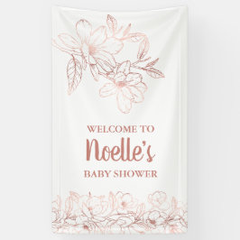 バラ金ゴールドエレガントマグノリア花、ベビーシャワー 横断幕