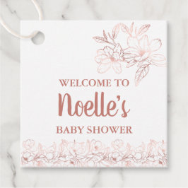 バラ金ゴールドエレガントマグノリア花、ベビーシャワーFa フェイバータグ