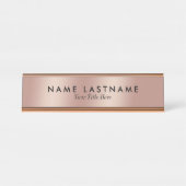 バラ金ゴールドエレガントミニマシンプルリストモダン デスクネームプレート (正面)