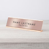 バラ金ゴールドエレガントミニマシンプルリストモダン デスクネームプレート (正面)