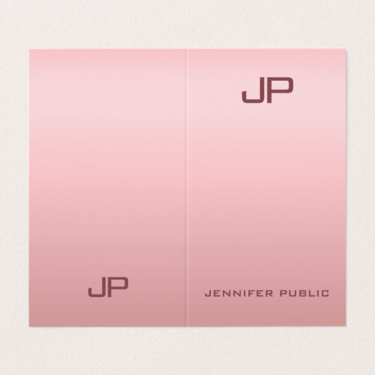 バラ金ゴールドエレガントモダンシンプルモノグラムテンプレート 名刺 (外部フラット)