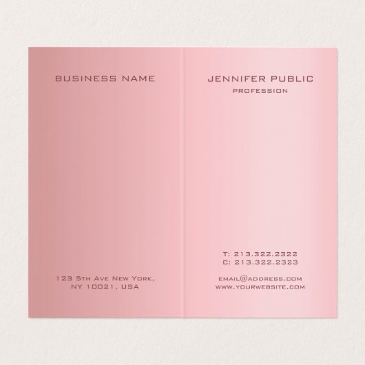 バラ金ゴールドエレガントモダンシンプルモノグラムテンプレート 名刺 (内部フラット)