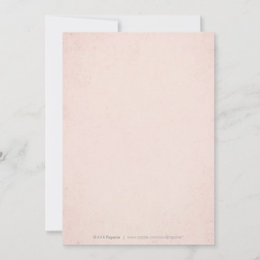 バラ金ゴールドエレガントレース結婚式の日付を保存 セーブザデート (裏面)