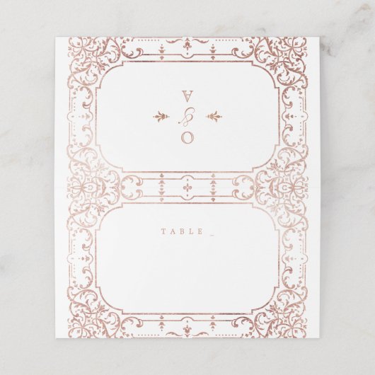 バラ金ゴールドエレガントロマン華美ティック結婚式 プレイスカード (外部開封)