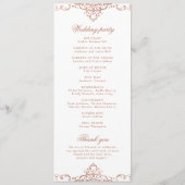 バラ金ゴールドエレガントロマン華美ティック結婚式 プログラム (裏面)