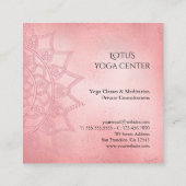 バラ金ゴールドエレガントロータスマンダラヨガセンター スクエア名刺 (裏面)
