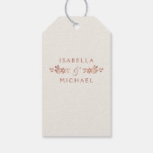 バラ金ゴールドエレガントヴィンテージレース結婚のユ感謝していーザ ギフトタグ (裏面)