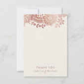 バラ金ゴールドエレガントヴィンテージレース結婚のユ感謝していーザ サンキューカード (正面)
