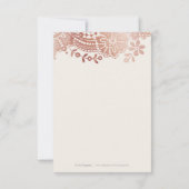 バラ金ゴールドエレガントヴィンテージレース結婚のユ感謝していーザ サンキューカード (裏面)