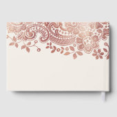 バラ金ゴールドエレガントヴィンテージレ結婚ースのゲストブック ゲストブック (裏面)