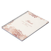 バラ金ゴールドエレガントヴィンテージレ結婚ースのゲストブック ノートブック (左側)