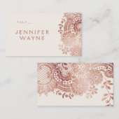 バラ金ゴールドエレガントヴィンテージレ結婚ース座席表 プレイスカード (正面/裏面)