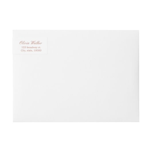 バラ金ゴールドエレガントヴィンテージ結婚式差出人住所 ラップアラウンドラベル (正面)