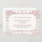 バラ金ゴールドエレガントヴィンテージ結婚式施設 エンクロージャーカード (正面/裏面)