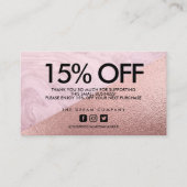 バラ金ゴールドエレガント大理石割引ありがとう 名刺 (正面)