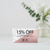 バラ金ゴールドエレガント大理石割引ありがとう 名刺 (スタンド正面)