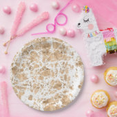 バラ金ゴールドエレガント大理石動揺して装飾 ペーパープレート (パーティー)