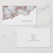 バラ金ゴールドエレガント大理石縁どデザイン 名刺 (正面/裏面)