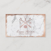 バラ金ゴールドエレガント大理石美しいロゴサロン 名刺 (正面)