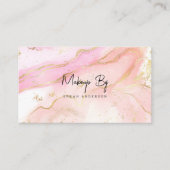 バラ金ゴールドエレガント抽象芸術水色 名刺 (正面)