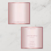 バラ金ゴールドエレガント色モダンシンプルテンプレート スクエア名刺 (正面/裏面)