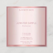 バラ金ゴールドエレガント色モダンシンプルテンプレート スクエア名刺 (裏面)