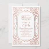 バラ金ゴールドエレガント華美ヴィンテージリハーサル 招待状 (正面)