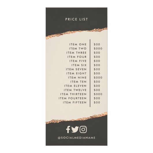 バラ金ゴールドエレガント黒モダンガーリー価格表 ラックカード (裏面)