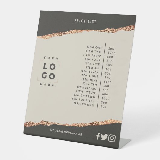 バラ金ゴールドエレガント黒モダンガーリー価格表 台座サイン (正面)