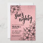 バラ金ゴールドエレガント80thバースデーパーティー 招待状 (正面)