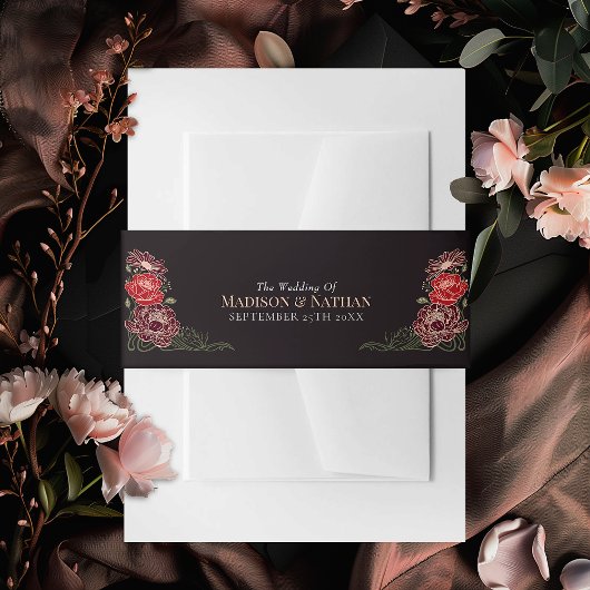 バラ金ゴールドエンチャントガーデン結婚フローラ 招待状ベリーバンド