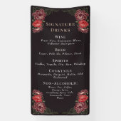 バラ金ゴールドエンチャント庭園の結婚式ドリンクバーメニュー 横断幕 (縦)