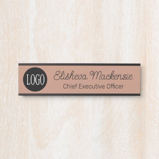 バラ金ゴールドオフィスのドアの署名シンボルや象徴あなたのロゴ サインプレート (正面)