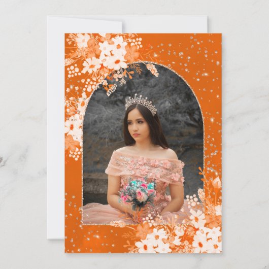 バラ金ゴールドオレンジフローラティアラ王女キンセアニェラ 招待状 (裏面)