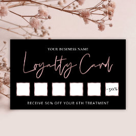 バラ金ゴールドオンブラックエレガント美しいサロンシック ロイヤリティカード