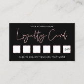 バラ金ゴールドオンブラックエレガント美しいサロンシック ロイヤリティカード (正面)