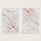 バラ金ゴールドオンホワイト大理石イヤリングディスプレイカード (正面&裏面)