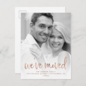 バラ金ゴールドカジュアルスクリプト写真の移動のお知らせ ポストカード (正面/裏面)