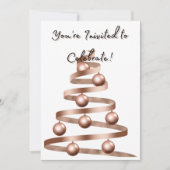 バラ金ゴールドカスタマイズ可能なホリデーパーティーの開始 招待状 (正面)