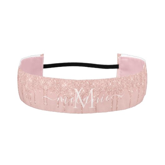 バラ金ゴールドカスタムの手紙と名前アスレティックヘッドバンド アスレチックヘッドバンド (正面)