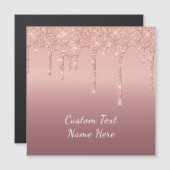 バラ金ゴールドカスタムグリッターあなたのテキスト磁気カード (正面/裏面)