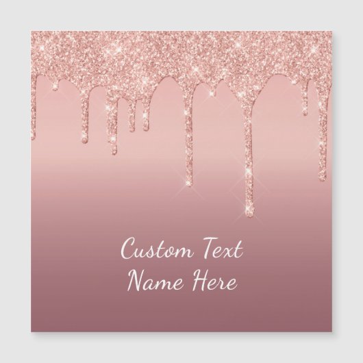 バラ金ゴールドカスタムグリッターあなたのテキスト磁気カード (正面)