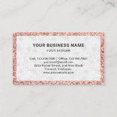 バラ金ゴールドカスタムグリッターピンクリボンケーキベーカリー 名刺 (裏面)