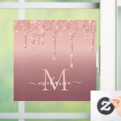 バラ金ゴールドカスタムグリッターレター名ウィンドウの固定 ウィンドウサイン (ホーム)