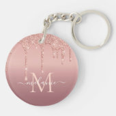 バラ金ゴールドカスタムグリッターレター名キーチェーンギフト キーホルダー (裏面)